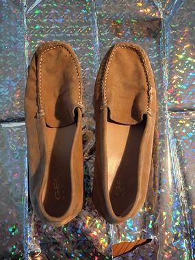 Goex Suede Moccasin Loafers in Tan